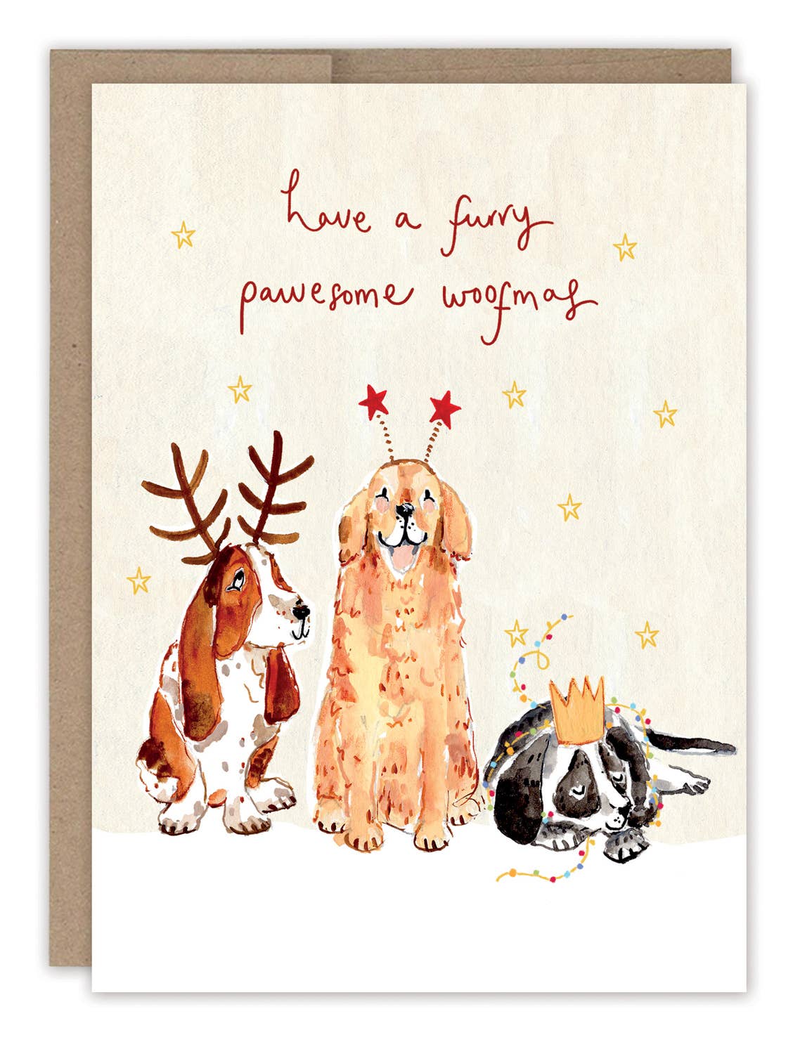 Dogs Pawesome Woofmas Christmas Holiday Card
