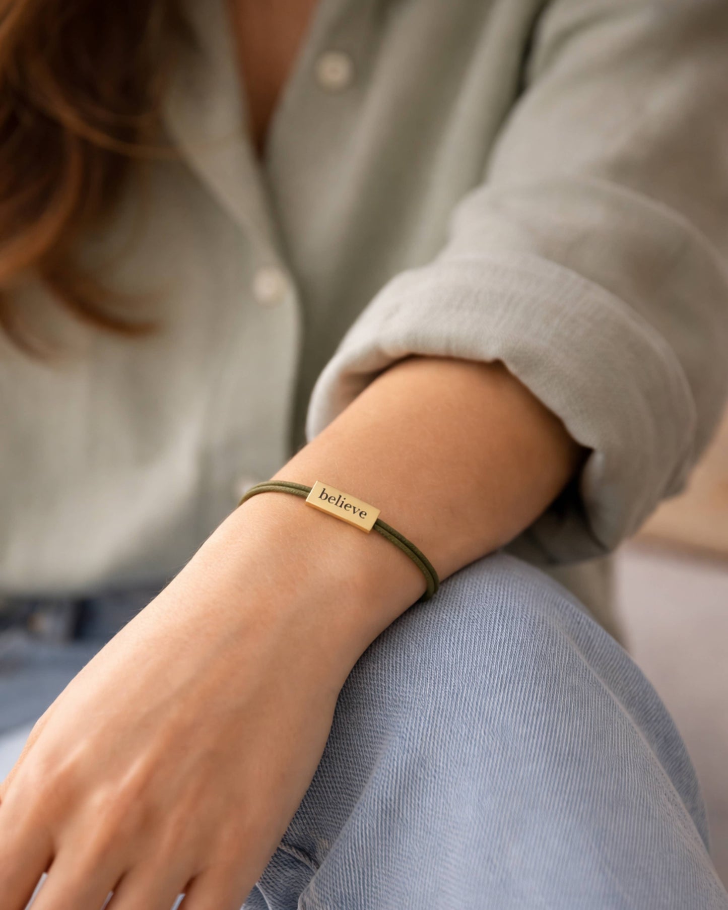 Sentiment Bracelet – Faith | Espresso Brown Cord