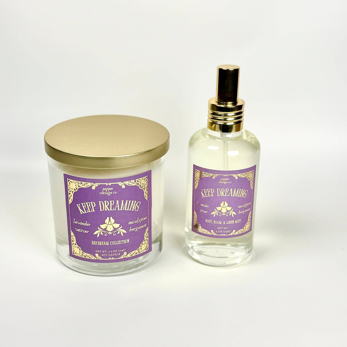 Keep Dreaming 7.5 oz Soy Spring Candle | Lavender, Vetiver, Eucalyptus, Bergamot | Daydream Collection Spring Lavender Candle