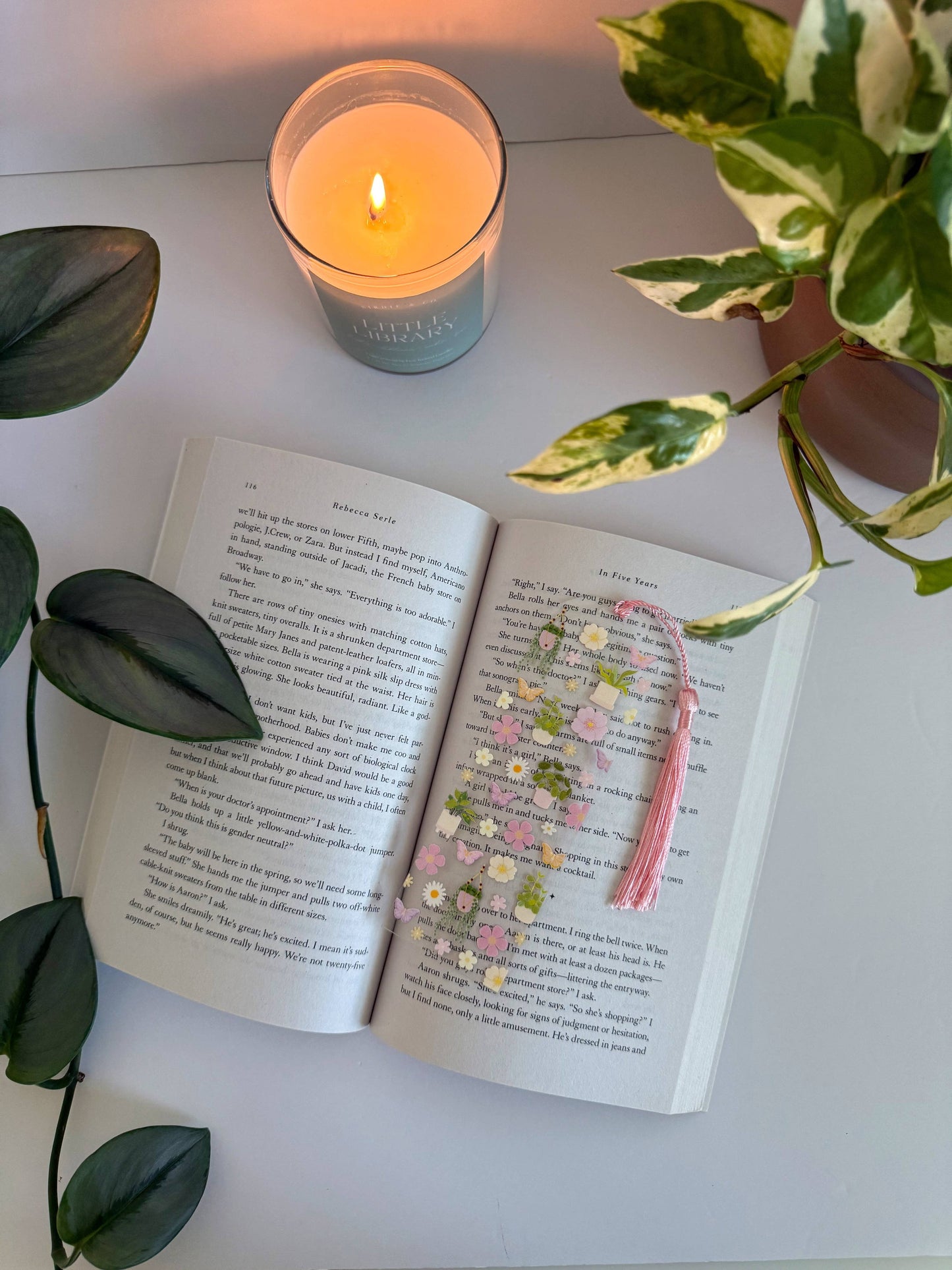 Plant and Flower Garden Acrylic Bookmark, Bookish Bookmark