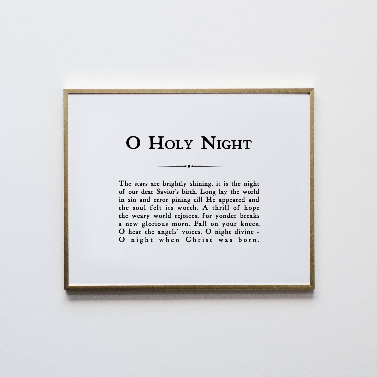 8X10 O Holy Night Vintage Farmhouse Framed Christmas Art Print