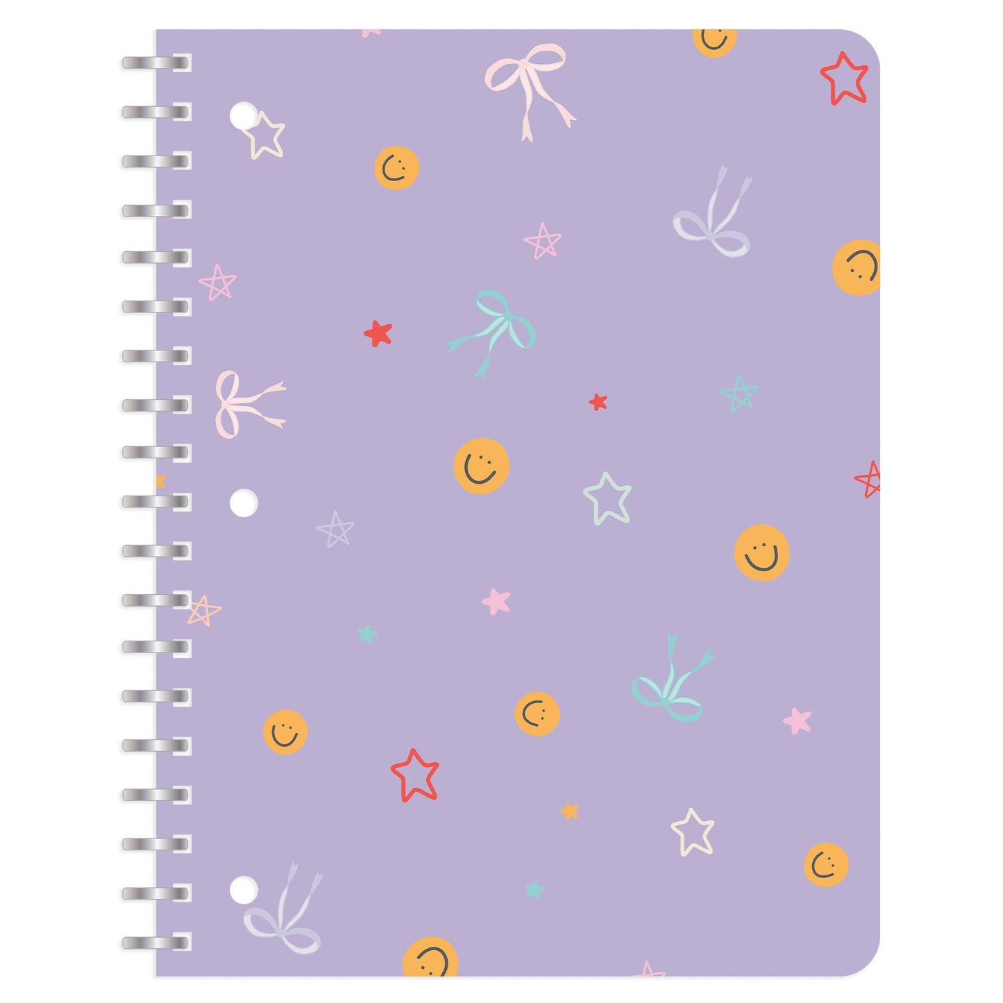 Smiley Faces & Coquette Bows Spiral Notebook