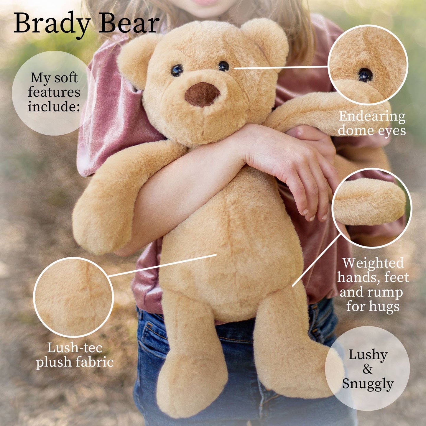 Brady Tan Bear World's Softest Lushee 16 inch Plush Toy