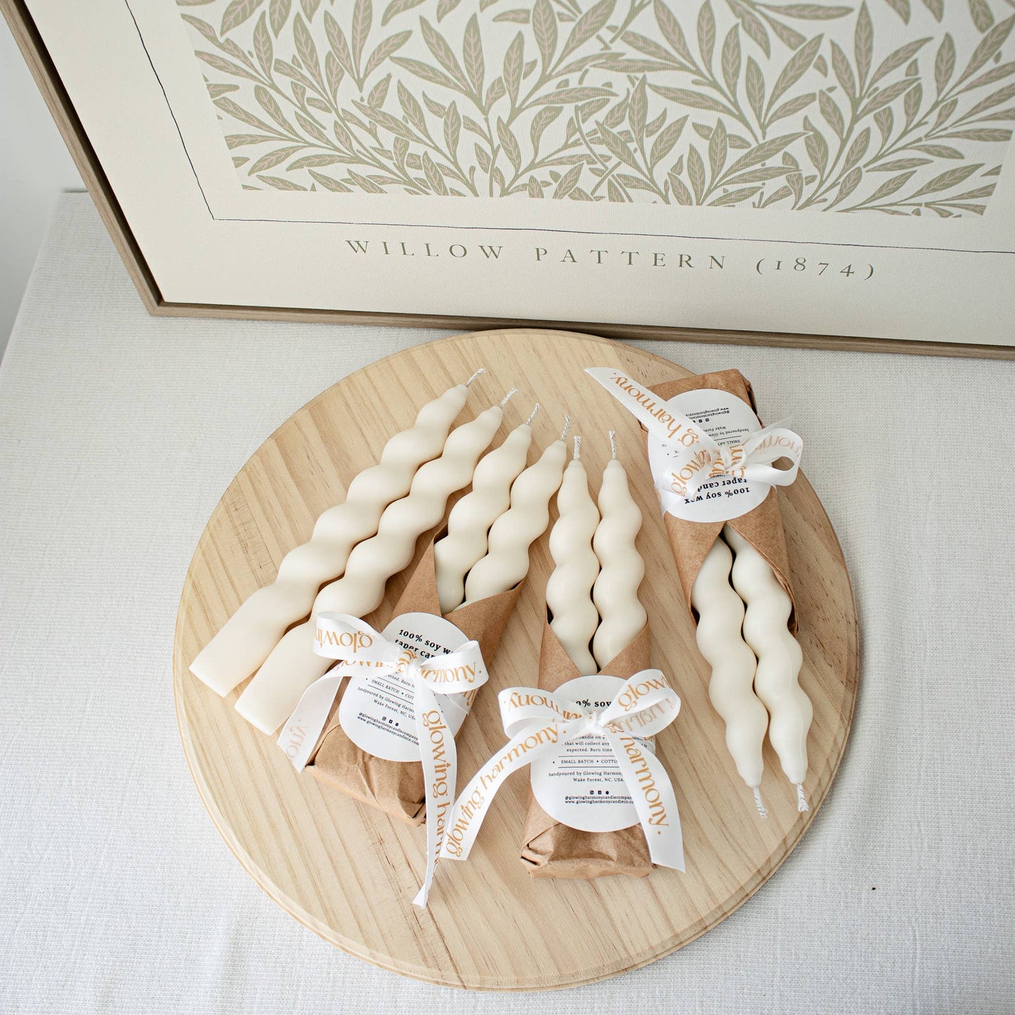 Twisted Taper Candles, Handmade Soy Wax Candles