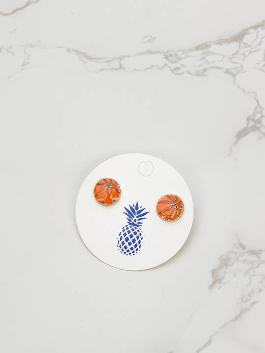 Basketball Signature Enamel Stud Earrings