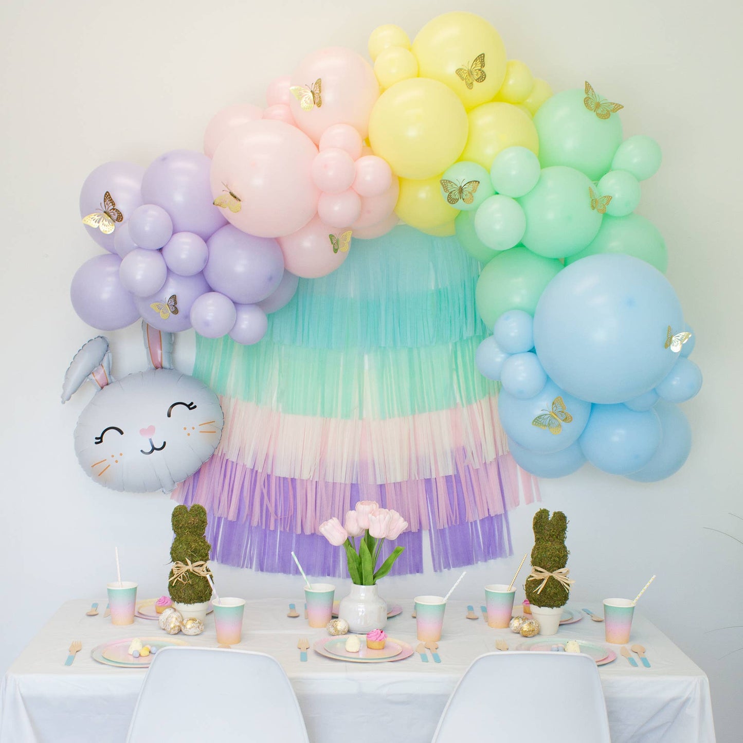 Cute Spring Bunny Pastel Balloon Bouquet (11 Pack)