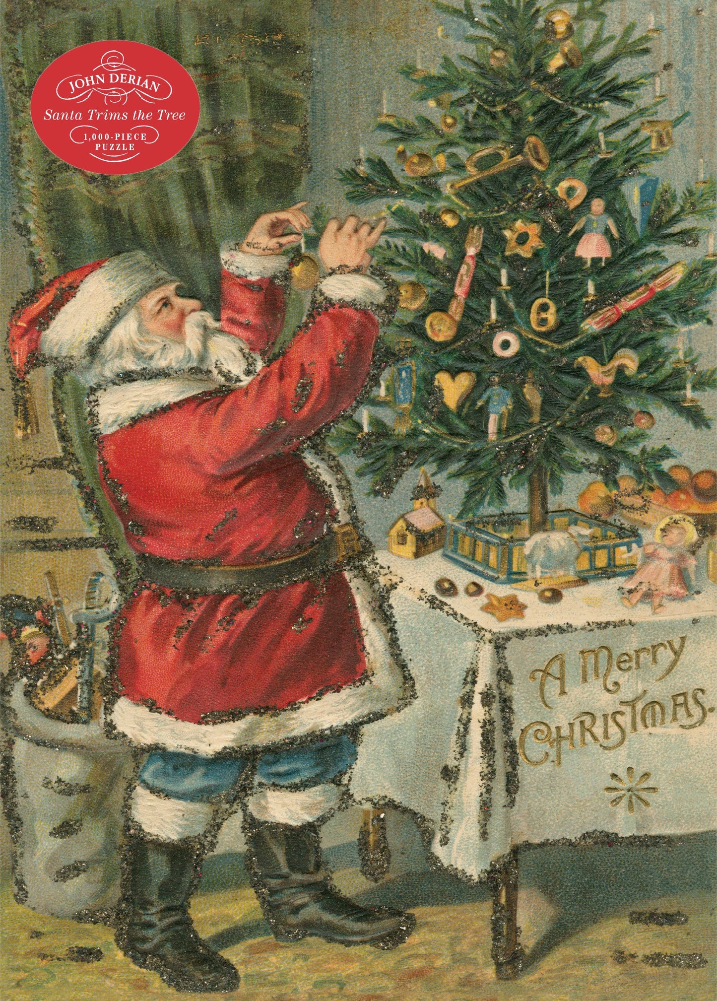 John Derian Santa Trims the Tree 1,000-Piece Puzzle
