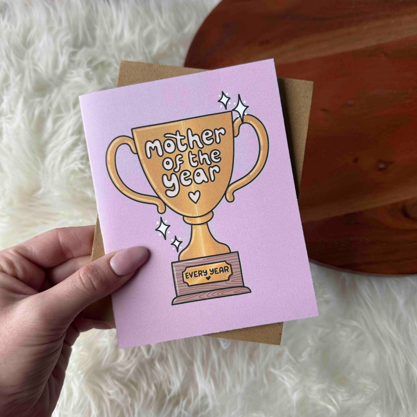 Mother of The Year Trophy Card