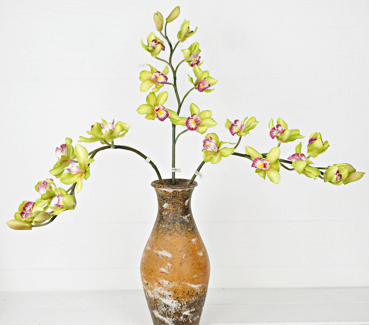 IT021GR- 32in Cymbidium orchid w bud stem- Green