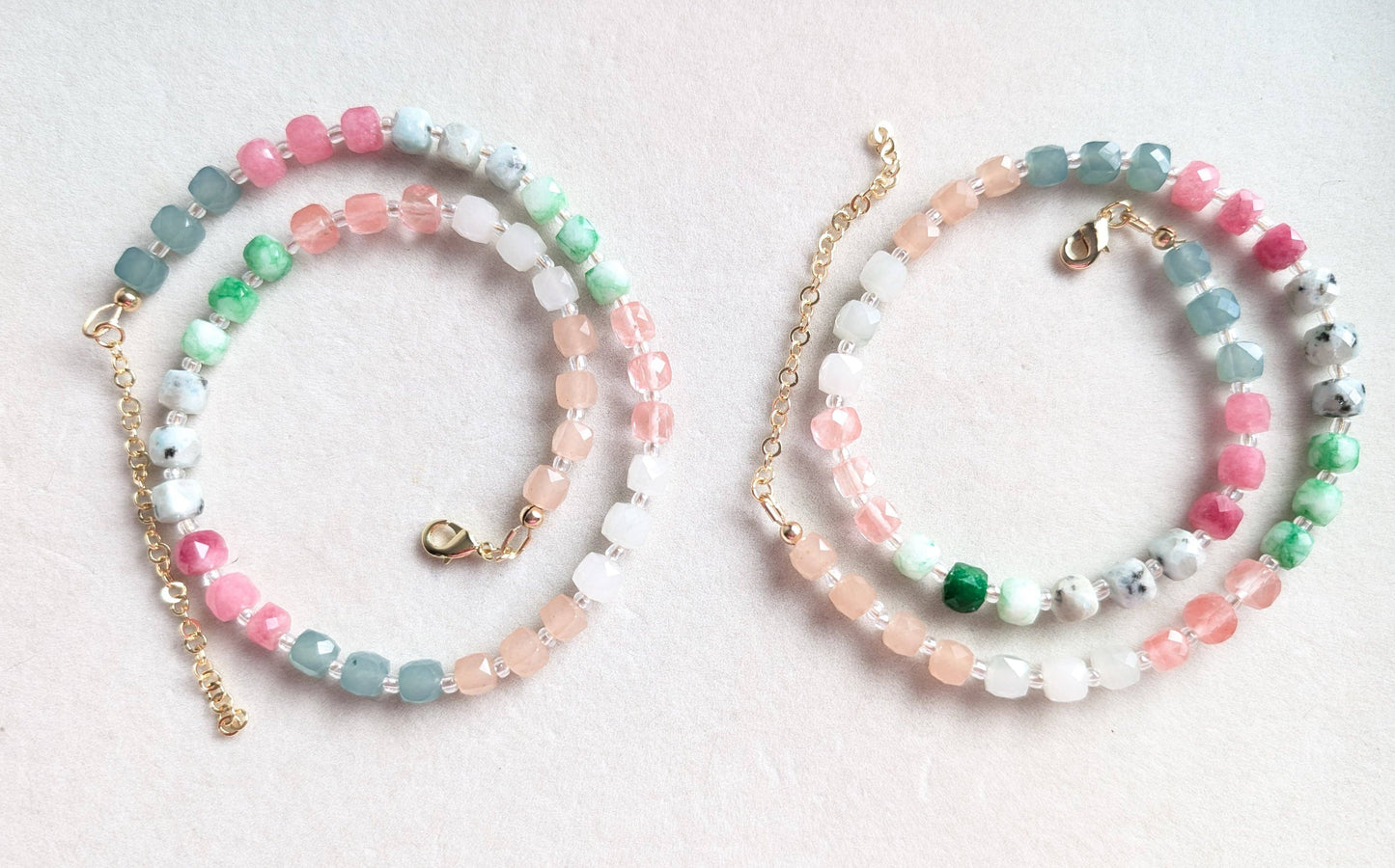 Pastel Mosaic Gemstone Necklace
