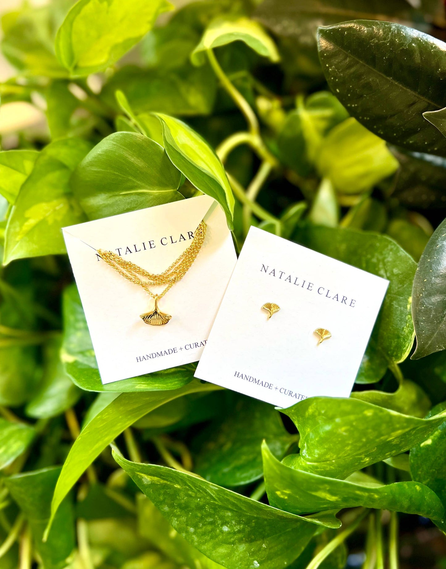 Gold Ginkgo Leaf Necklace