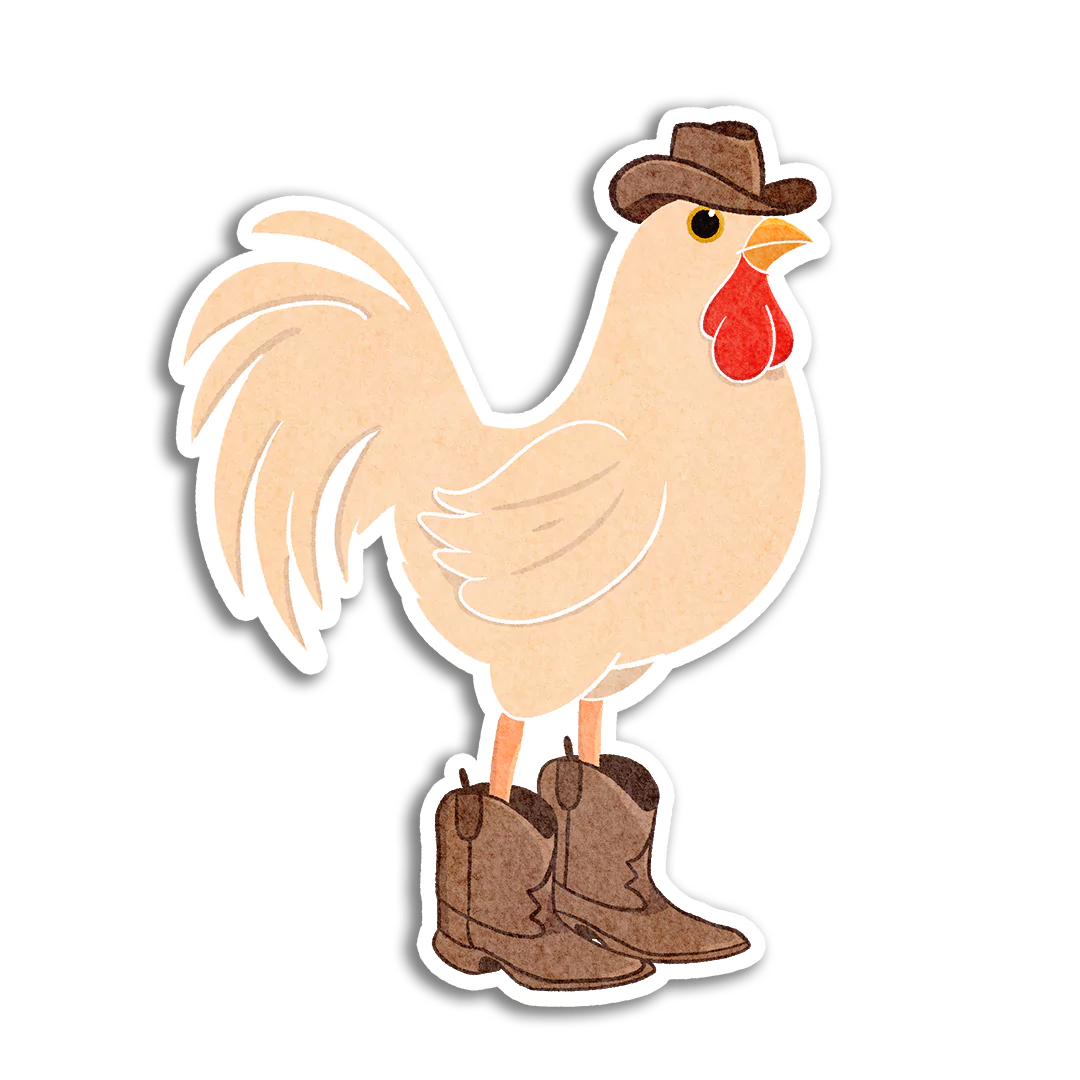Cowboy Chicken Sticker
