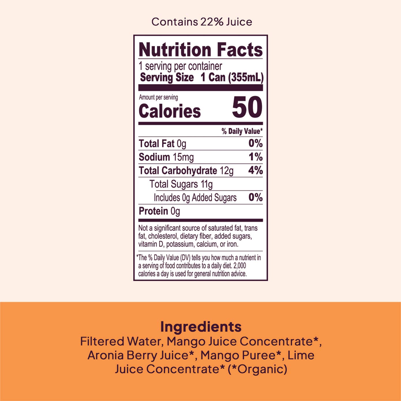 Organic Mango, Lime & Aronia Berry
