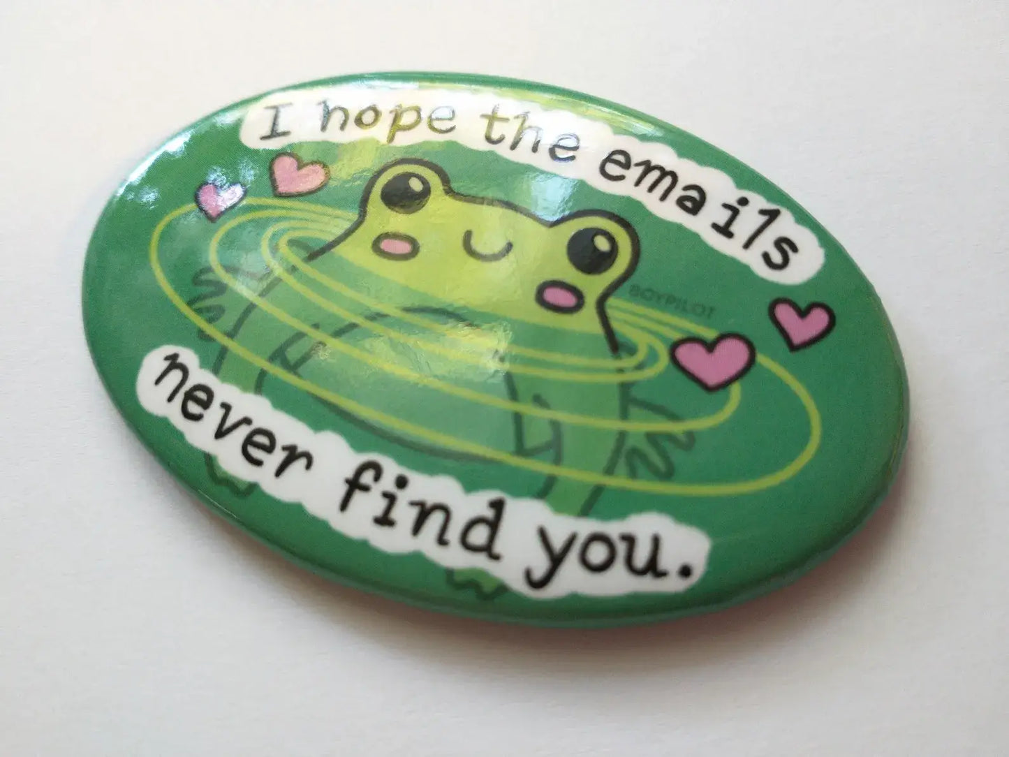 Safe from Emails Magnet - Cute Frog Oval Fridge Magnet