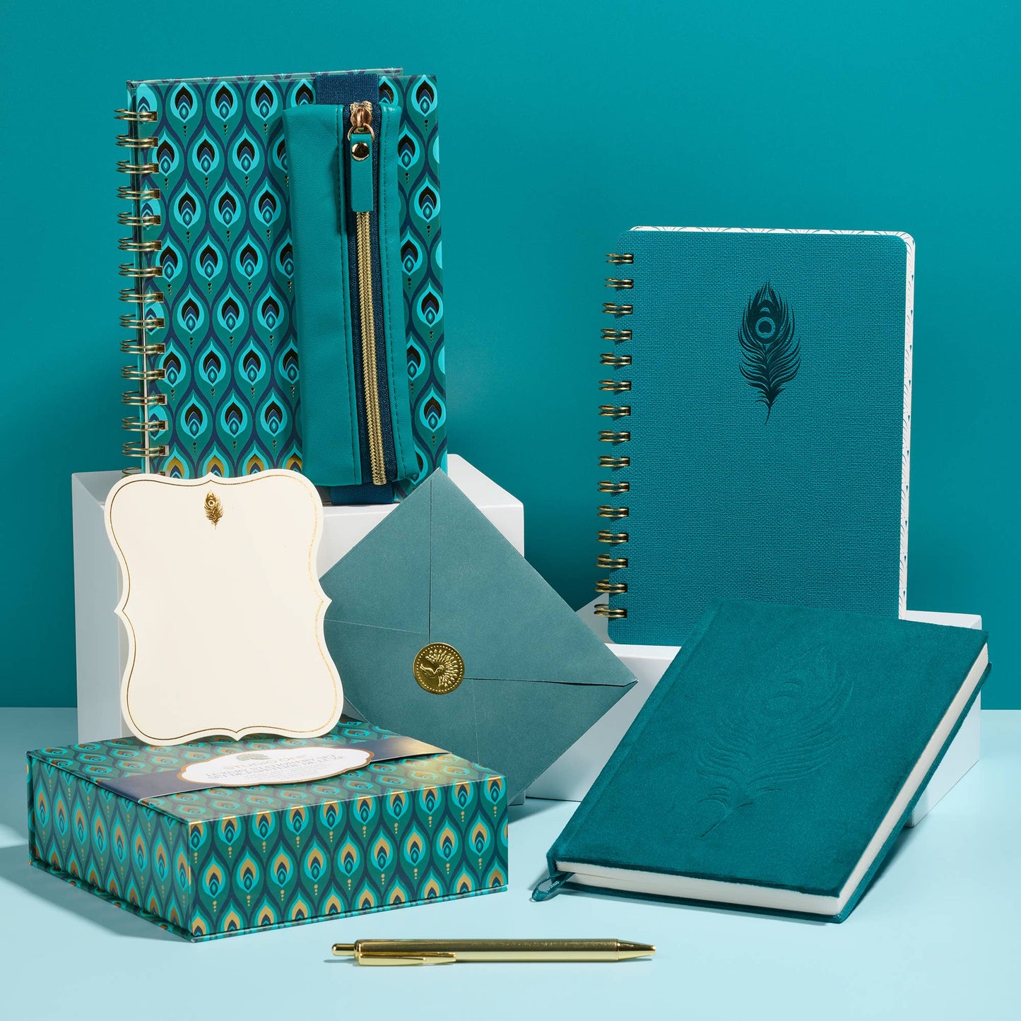 Cascading Plumes Oliver Notebook with Pen Pocket