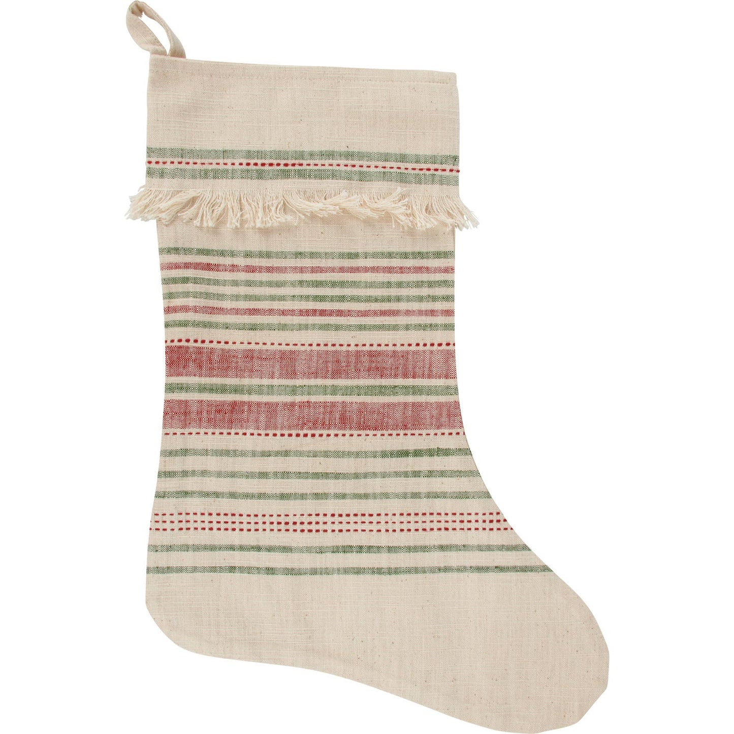 Red And Green Stripes Stocking