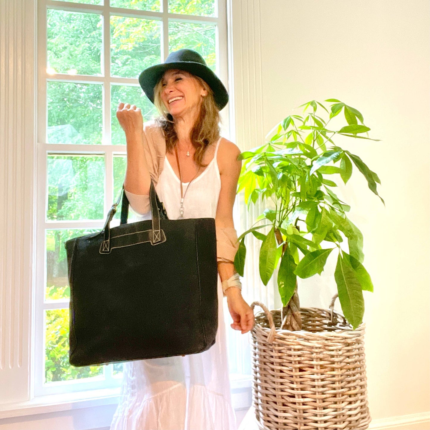 Belle Brown Canvas XL Tote