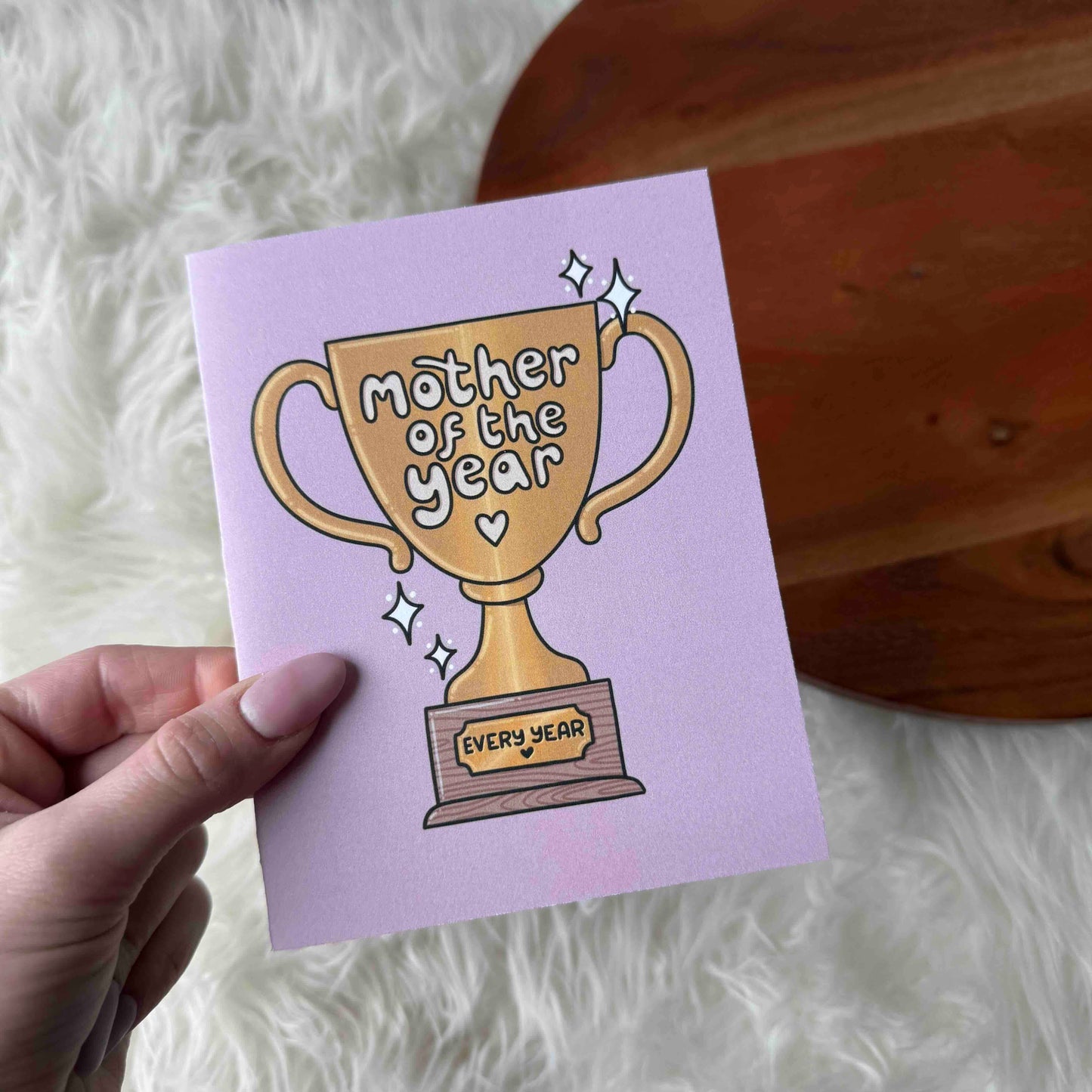Mother of The Year Trophy Card
