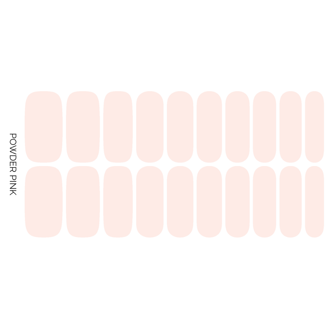 Powder Pink | Light Pink Solid Neutral Nail Polish Stickers