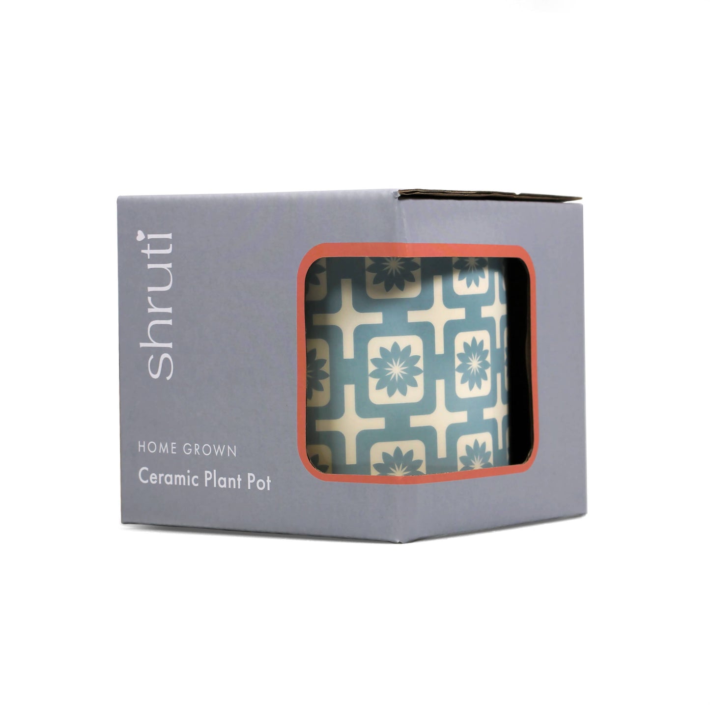 Ceramic Plant Pot Tiles Design Blue Stars