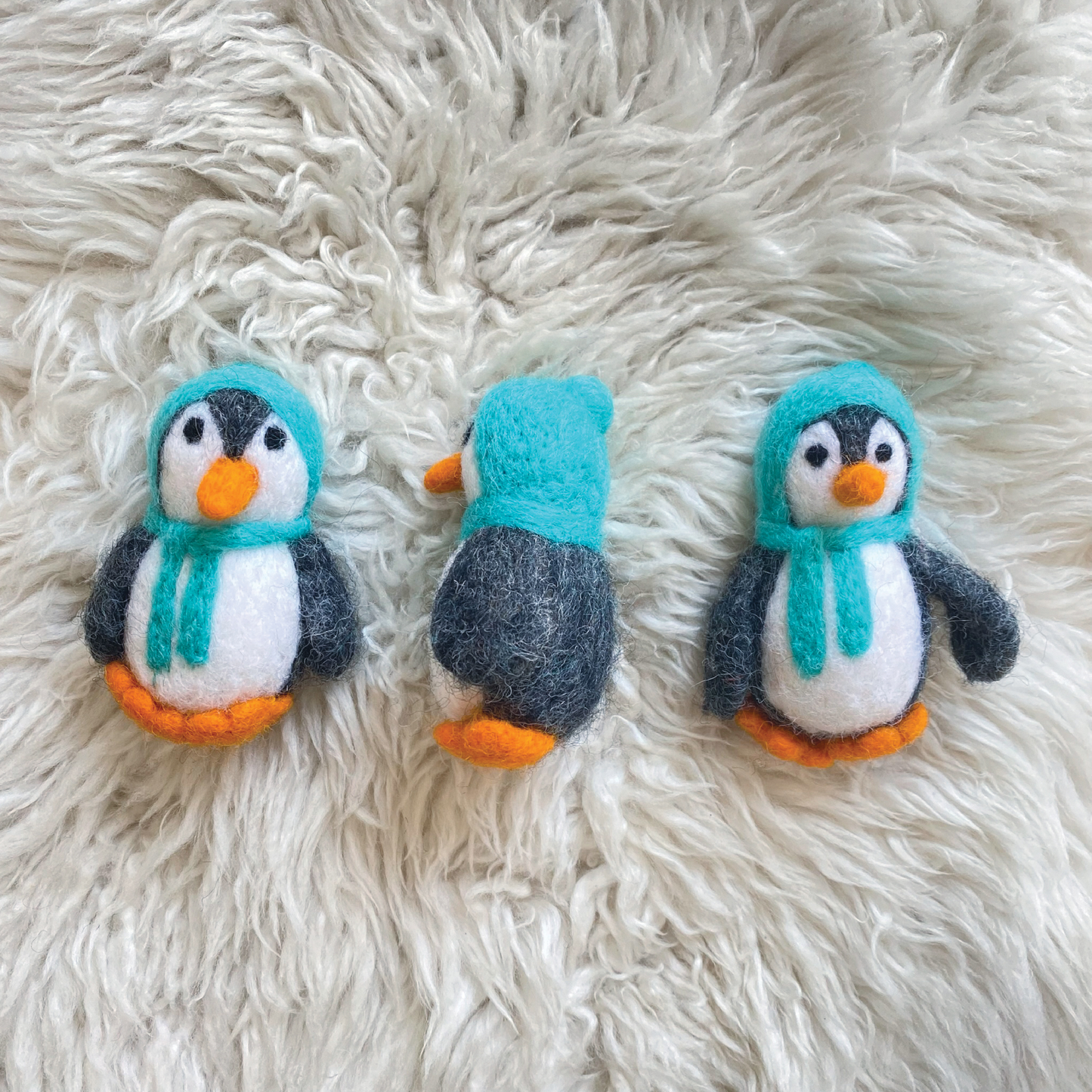 Felt Penguin with Blue Accessories