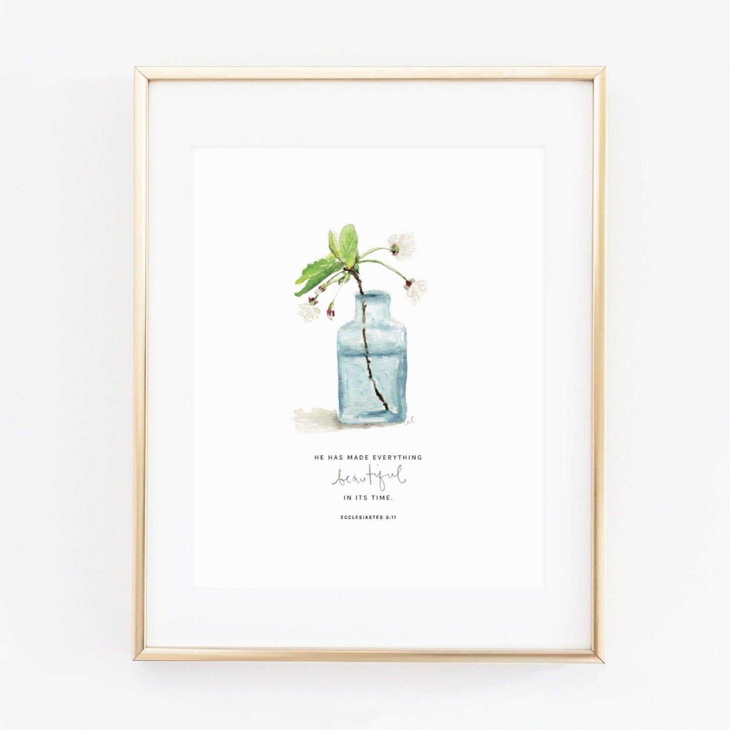 Ecclesiastes 3:11 cherry blossom scripture print