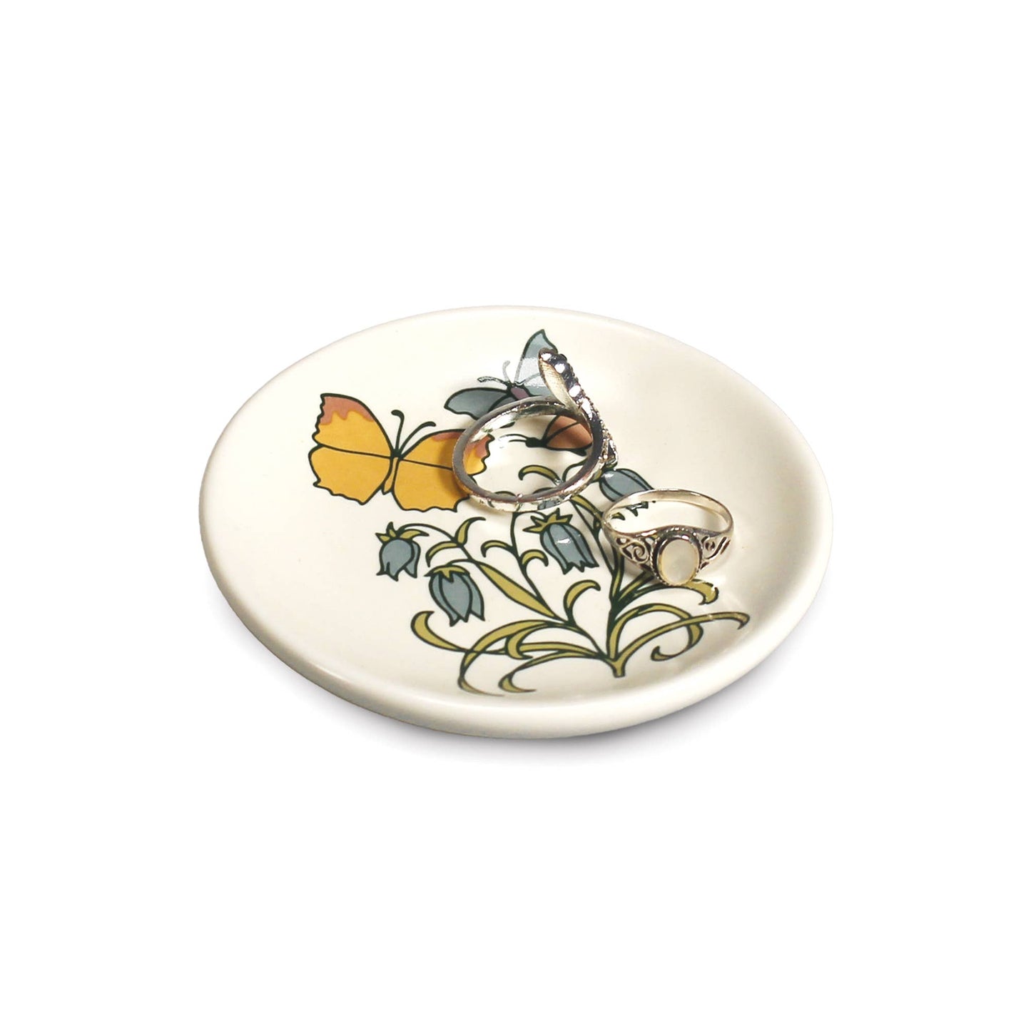 Trinket Key Ring Dish Voysey Botanical Garden Butterfly