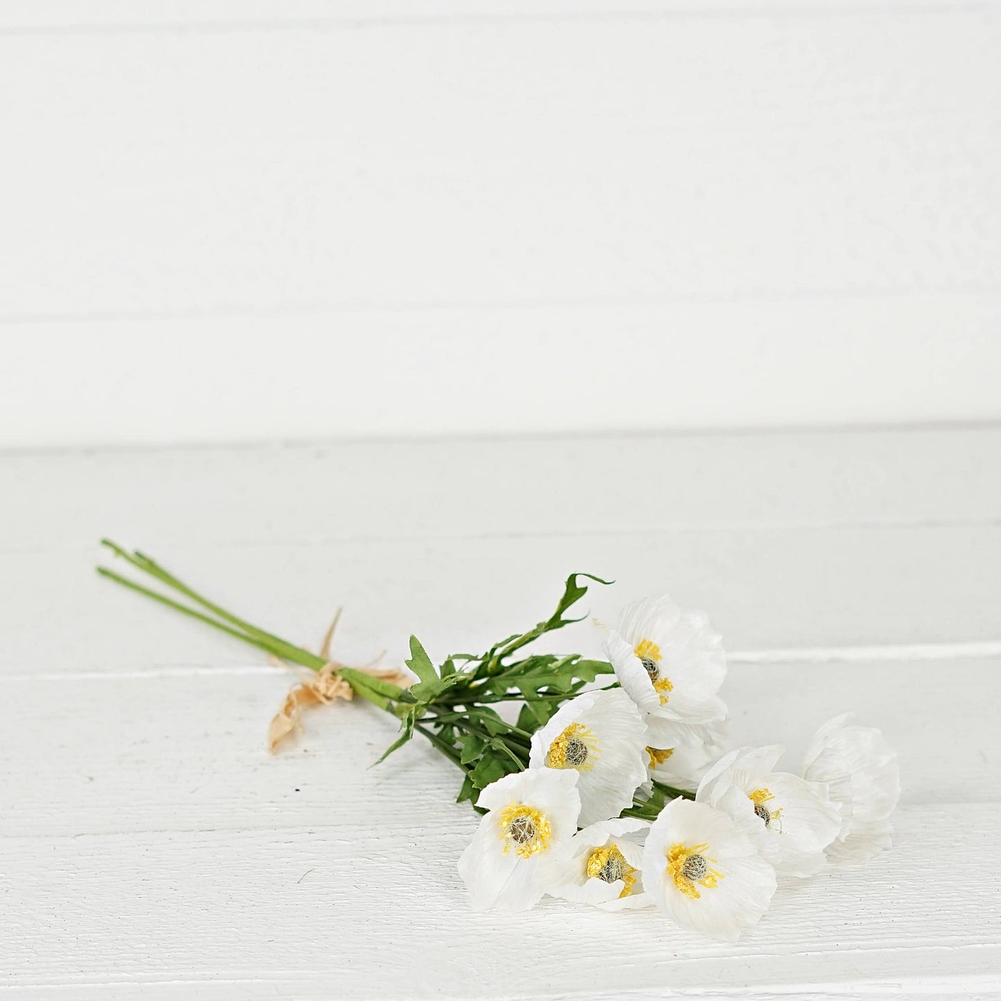 35355- 16inL Wrinkle Poppy Bush-Cream-