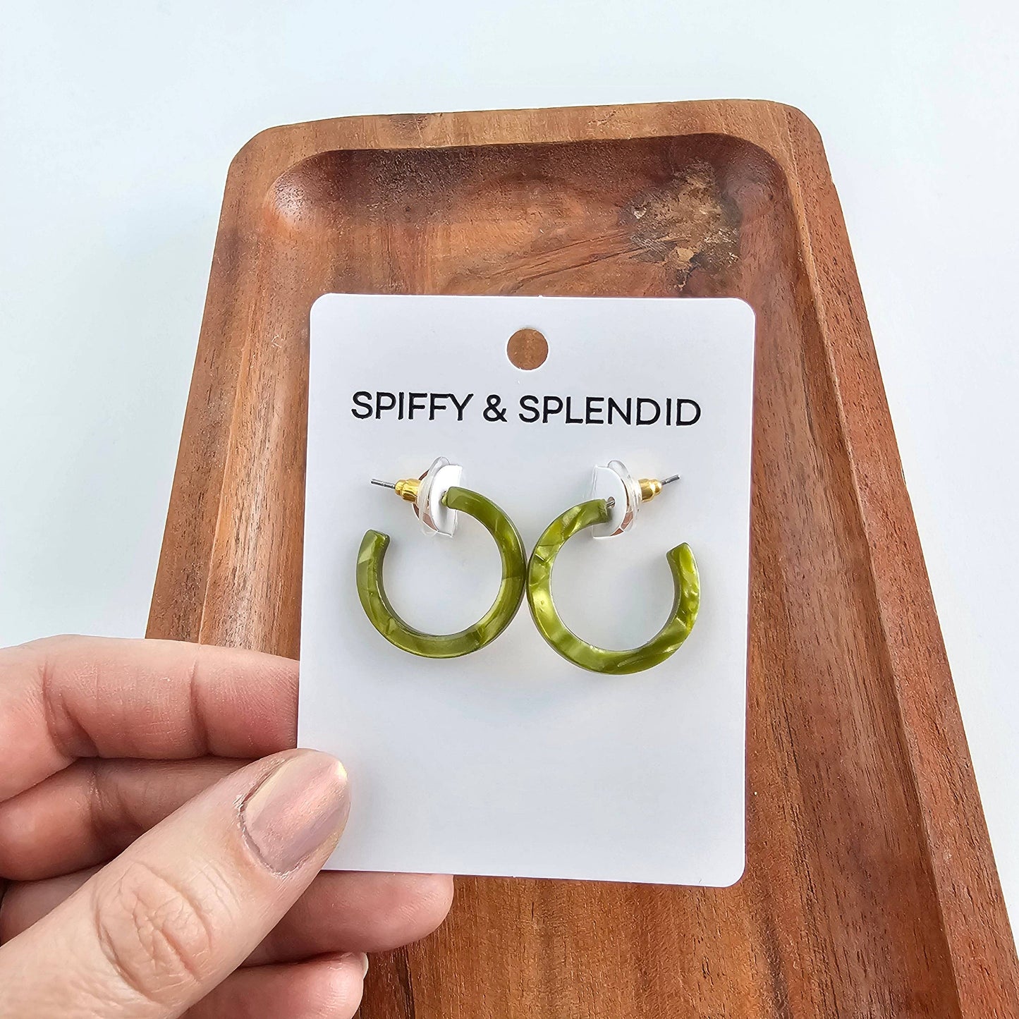 Cam Mini Hoops - Olive // Jewelry, Earrings, Fall