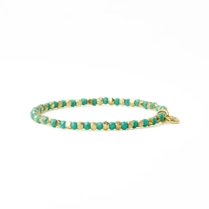 Louise crystal gold stretch bracelet teal