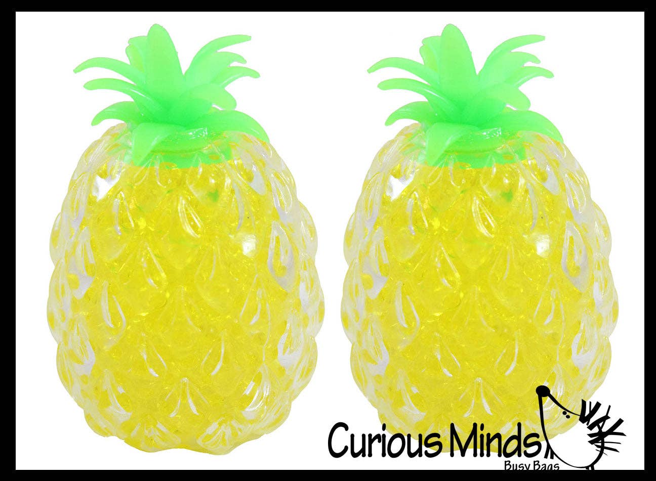 Yellow Pineapple Fruit Water Bead Filled Clear Squeeze
