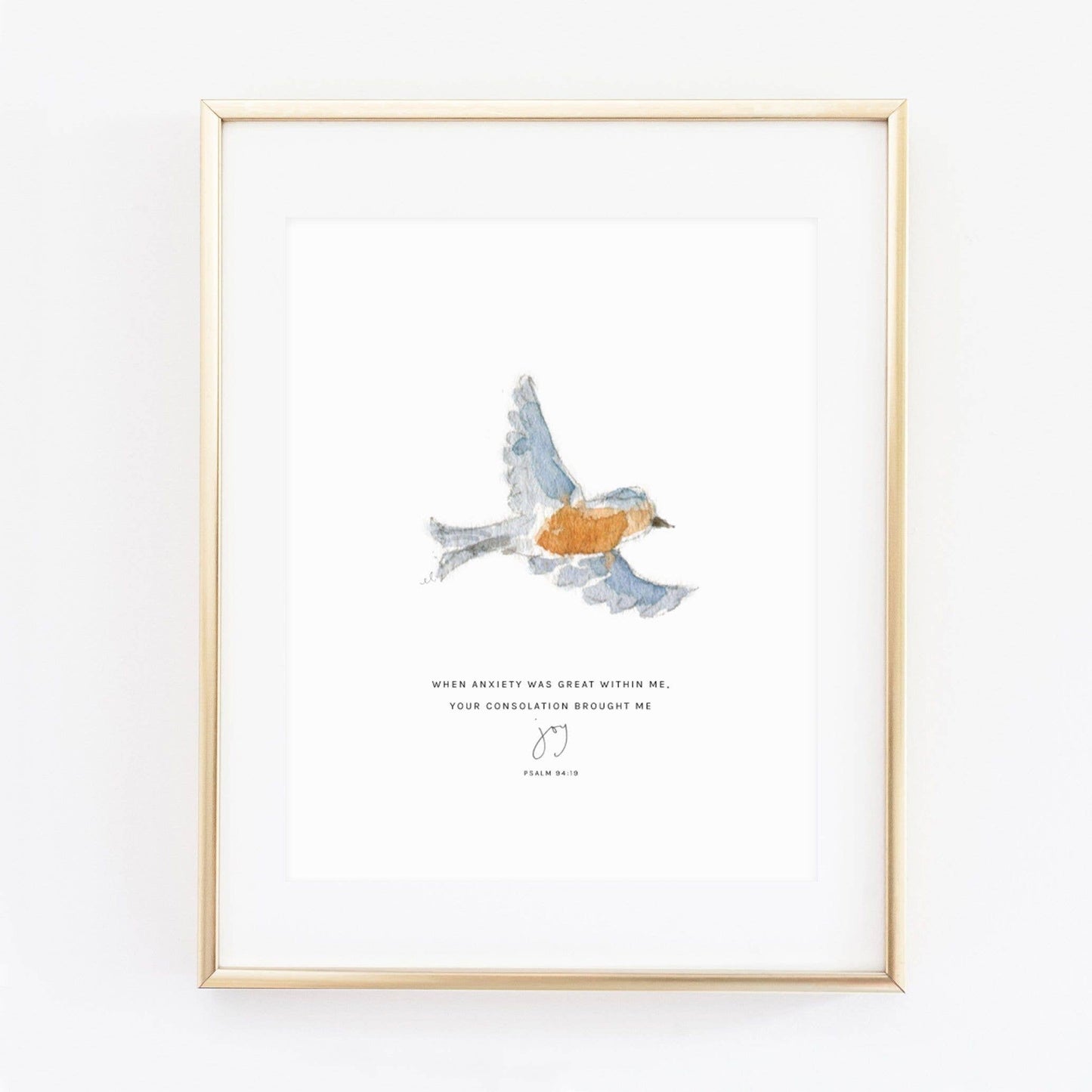 Psalm 94:19 bird scripture print