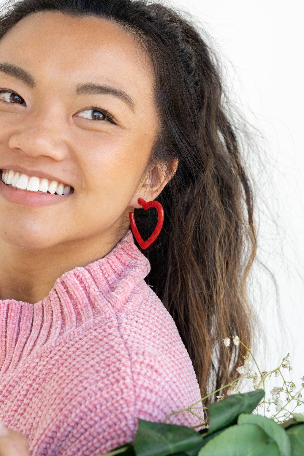 Heart Hoops - Strawberry Fizz // Valentine's Day Earrings