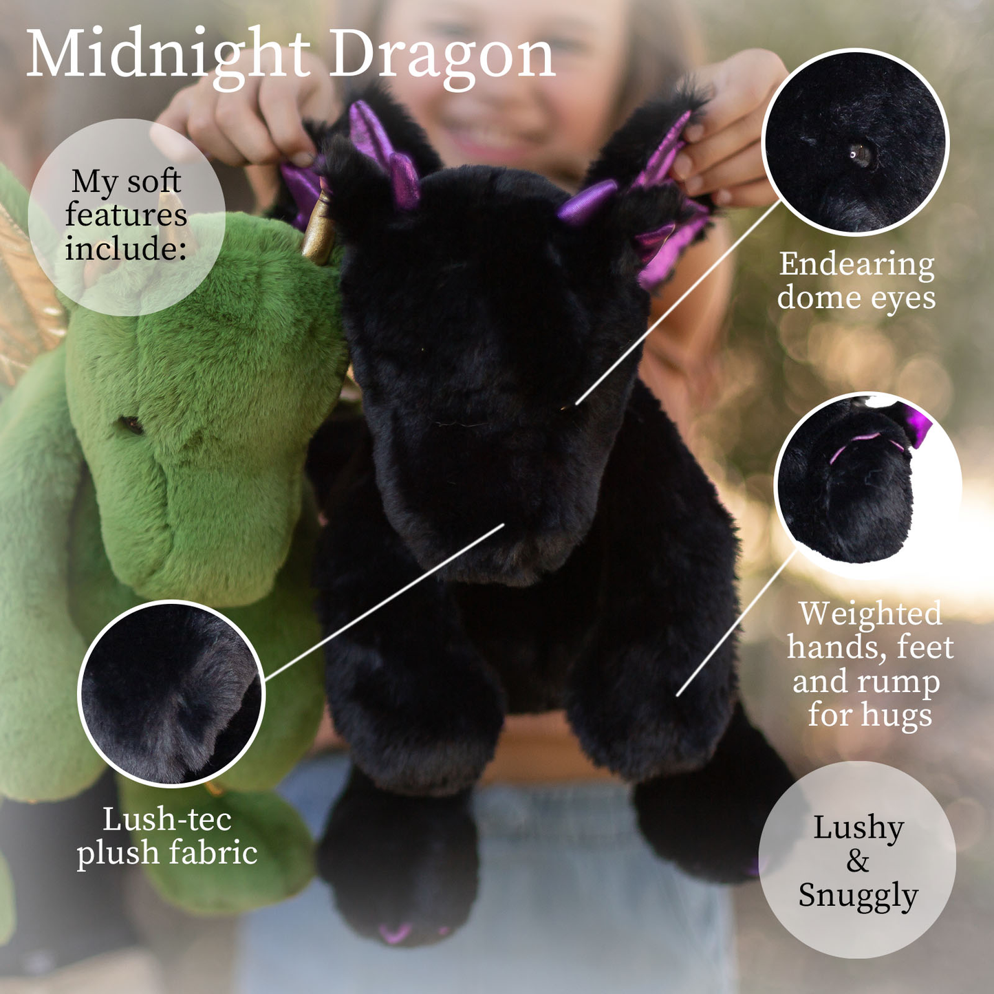 Midnight Dragon- World's Softest Lushee 16 inch