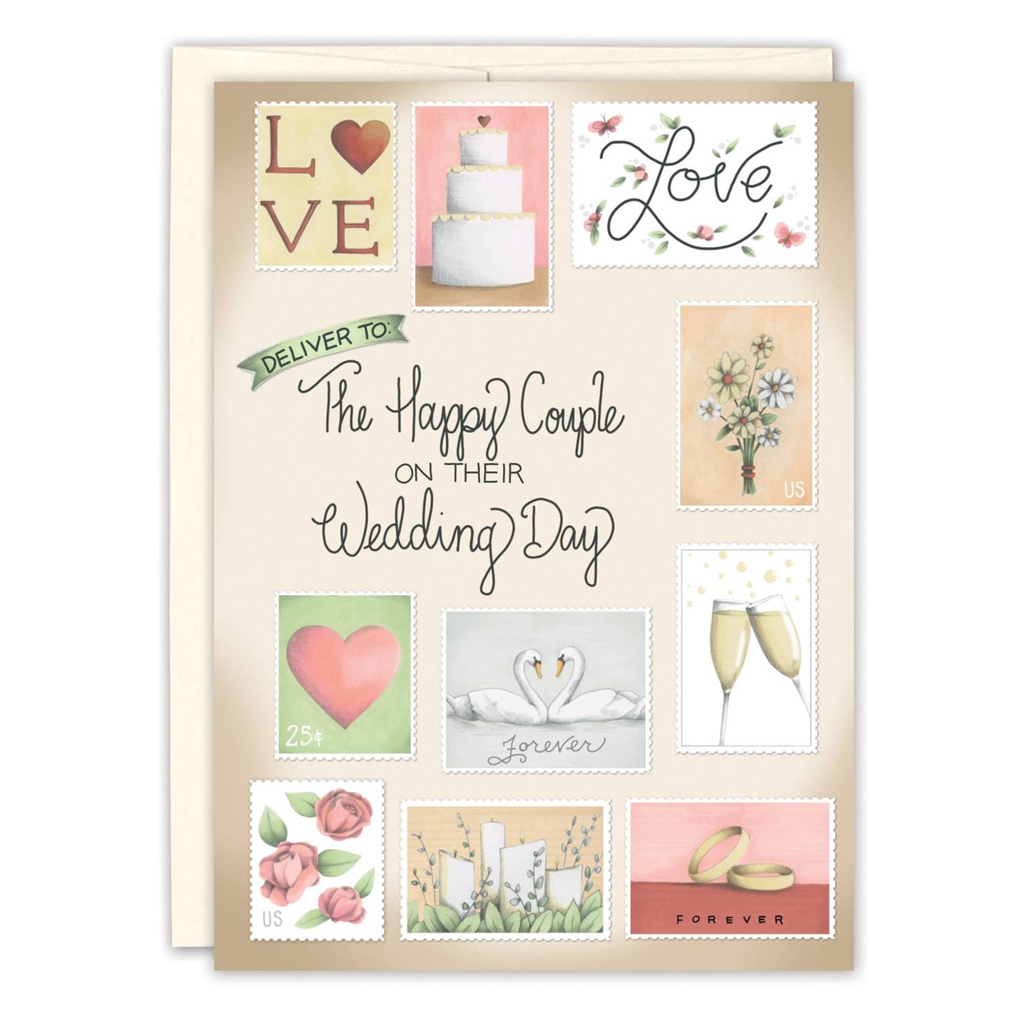 Postage Stamps Wedding Card