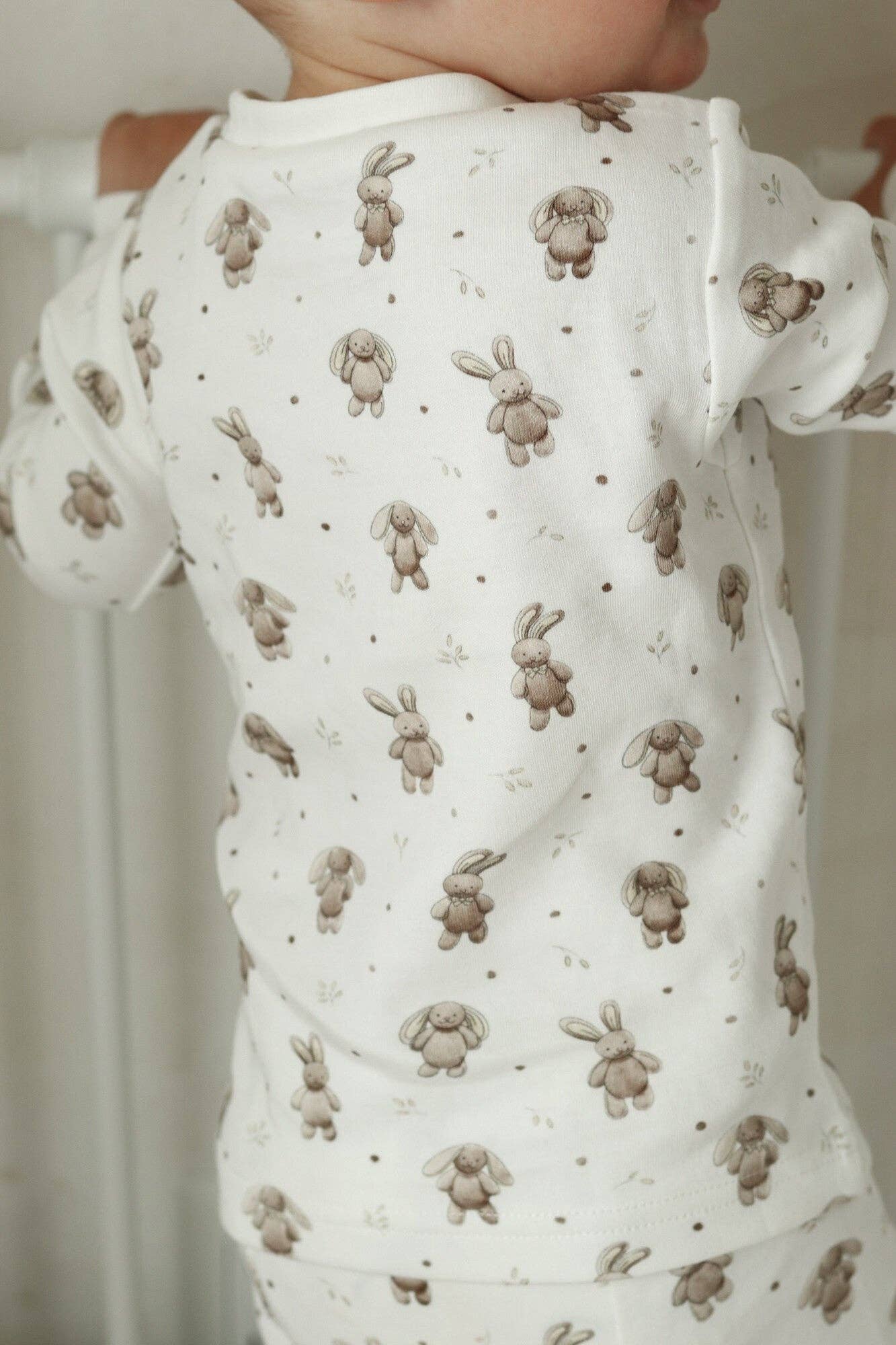 Kids' Organic L/Sleeve PJ Set in Bunny Shadow