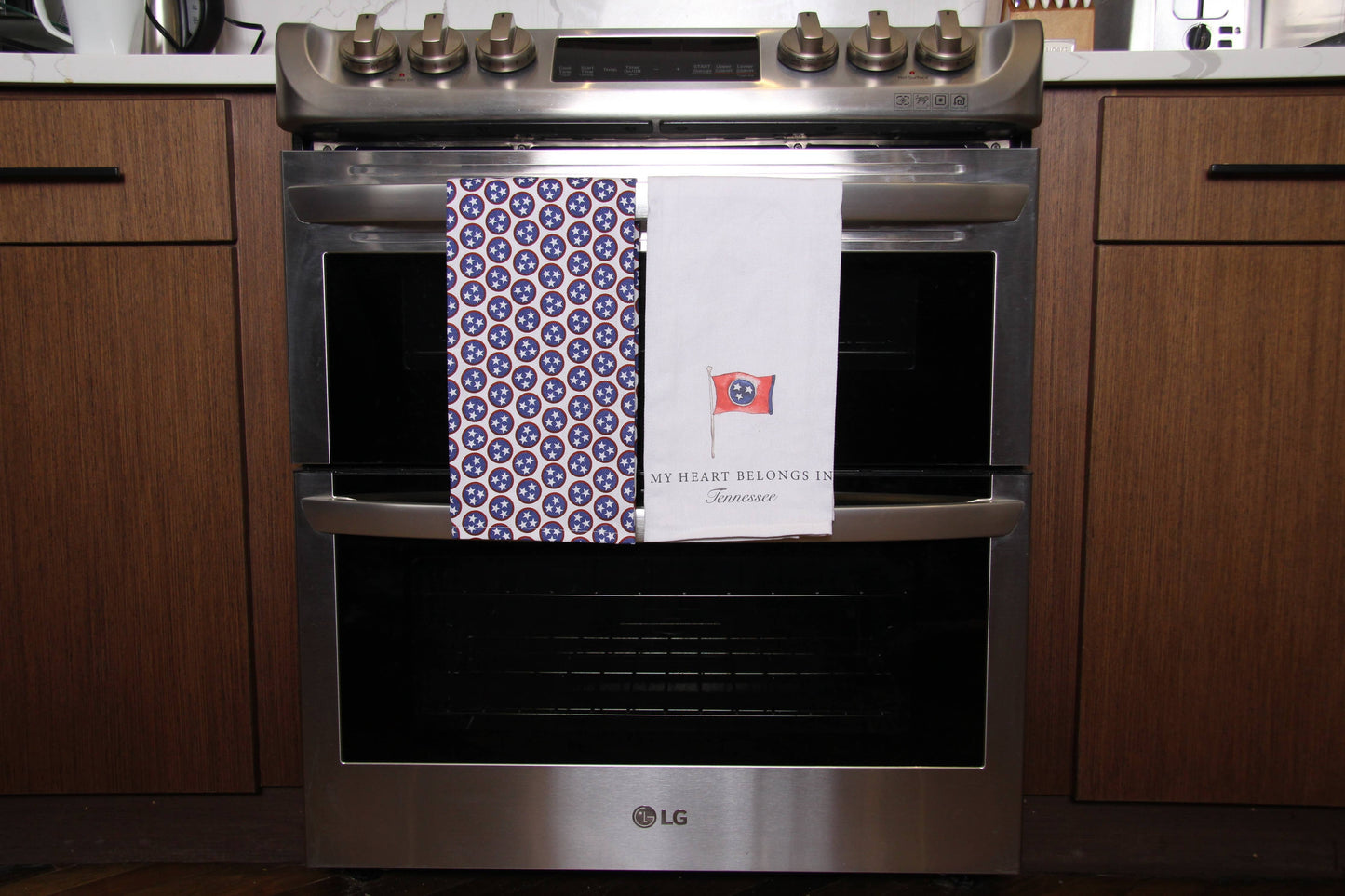 Red and Blue Tri Star Tea Towel