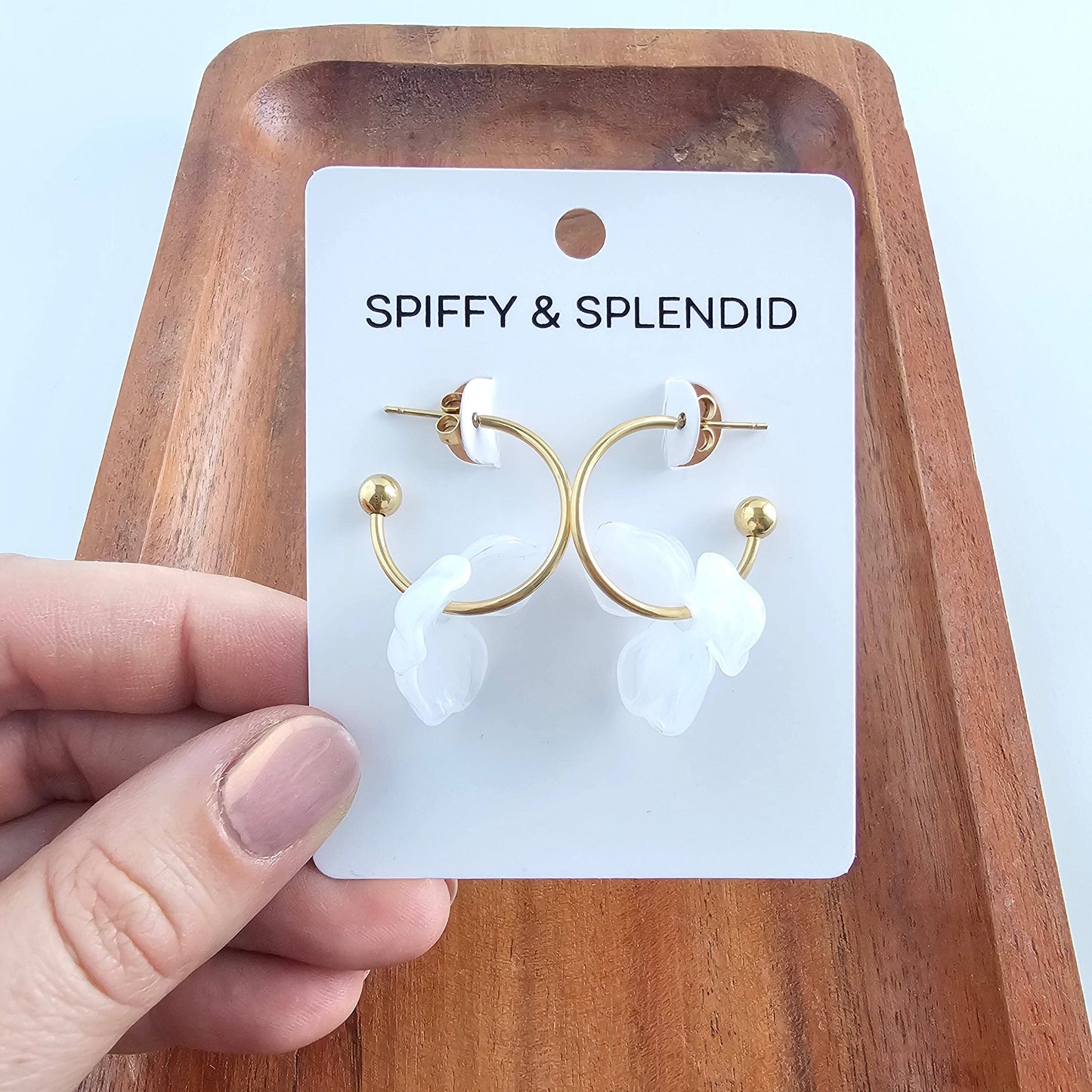 Magnolia Hoops - White // Jewelry, Earrings