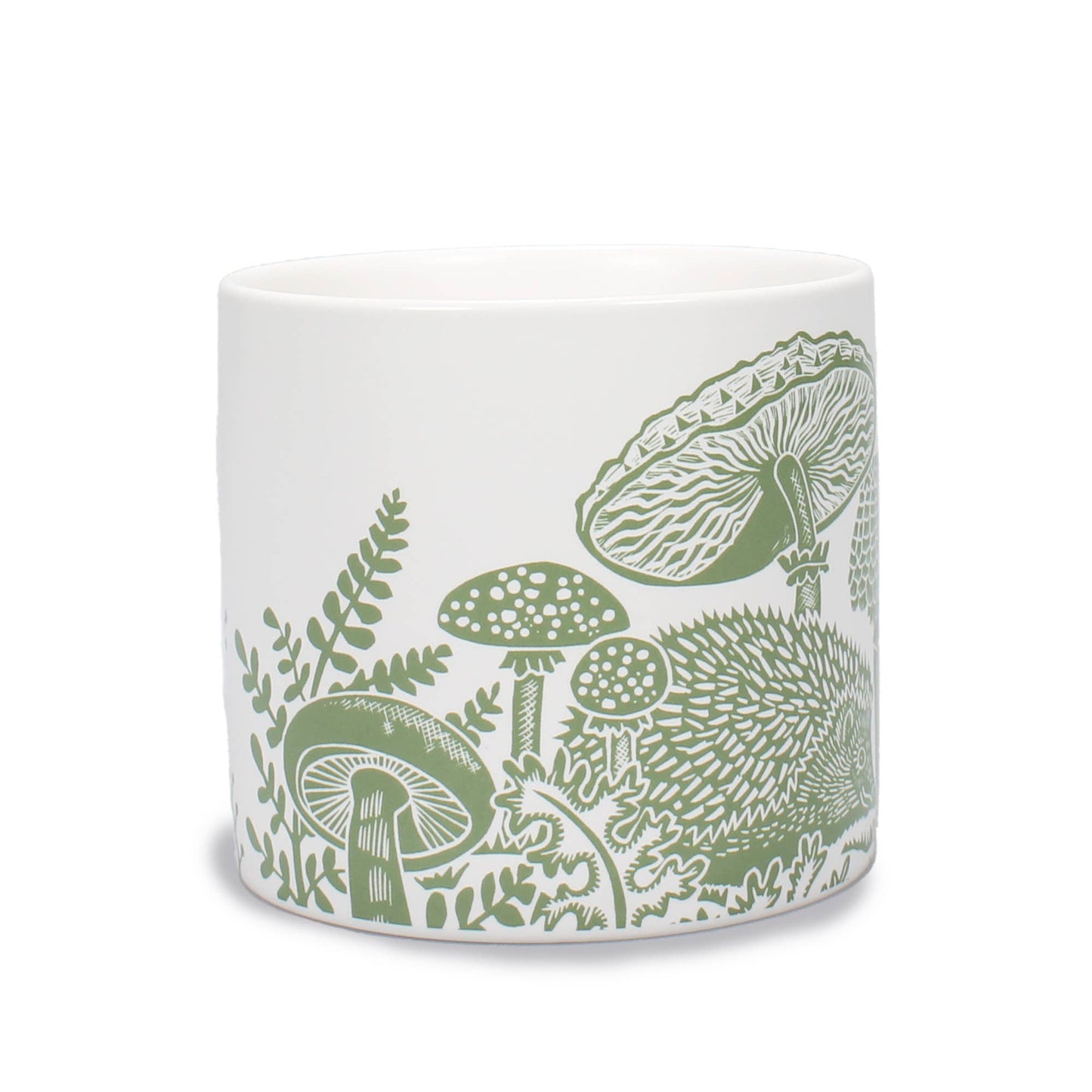 Ceramic Plant Pot Woodland Mushrooms Hedgehog