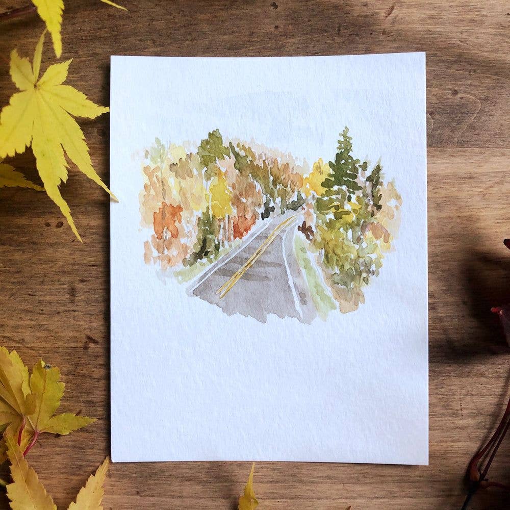 Autumn road art print