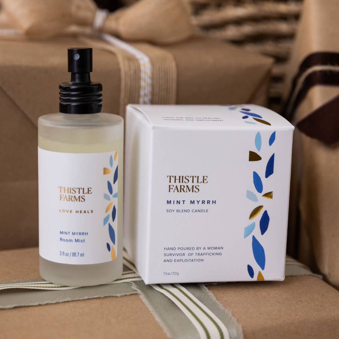 Mint Myrrh Holiday Room Mist | Peppermint Orange Balsam