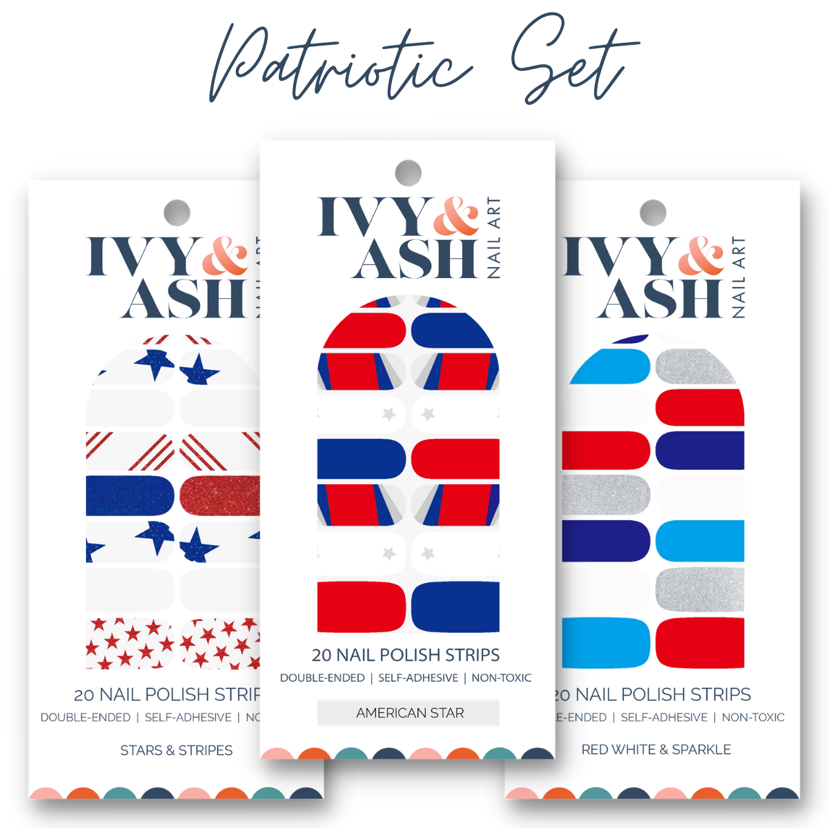 Red White & Sparkle | 4th of July Glitter Nail Art Nail Wrap
