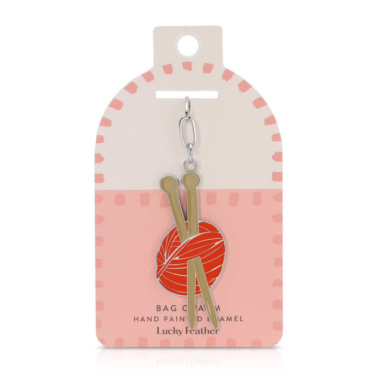 Enamel Bag Charm - Knitting