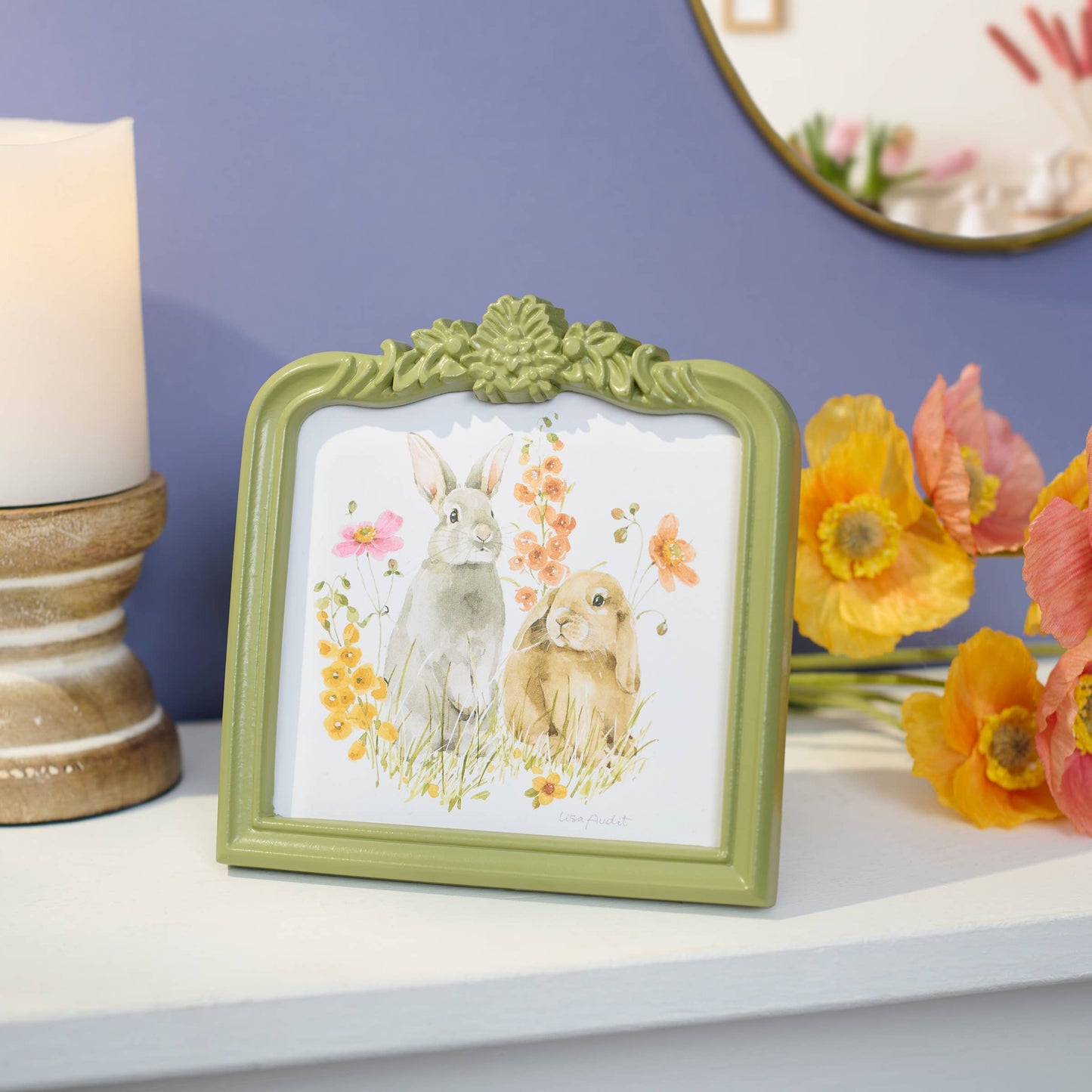 Flower Bunnies Framed Art