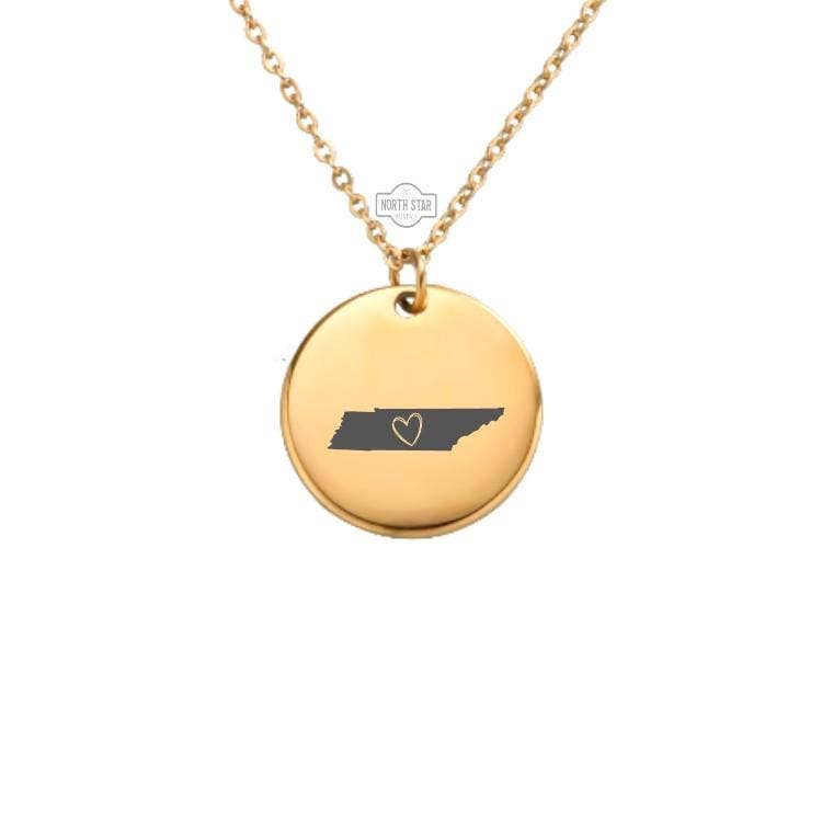Tennessee Necklace - With Heart Gold or Silver