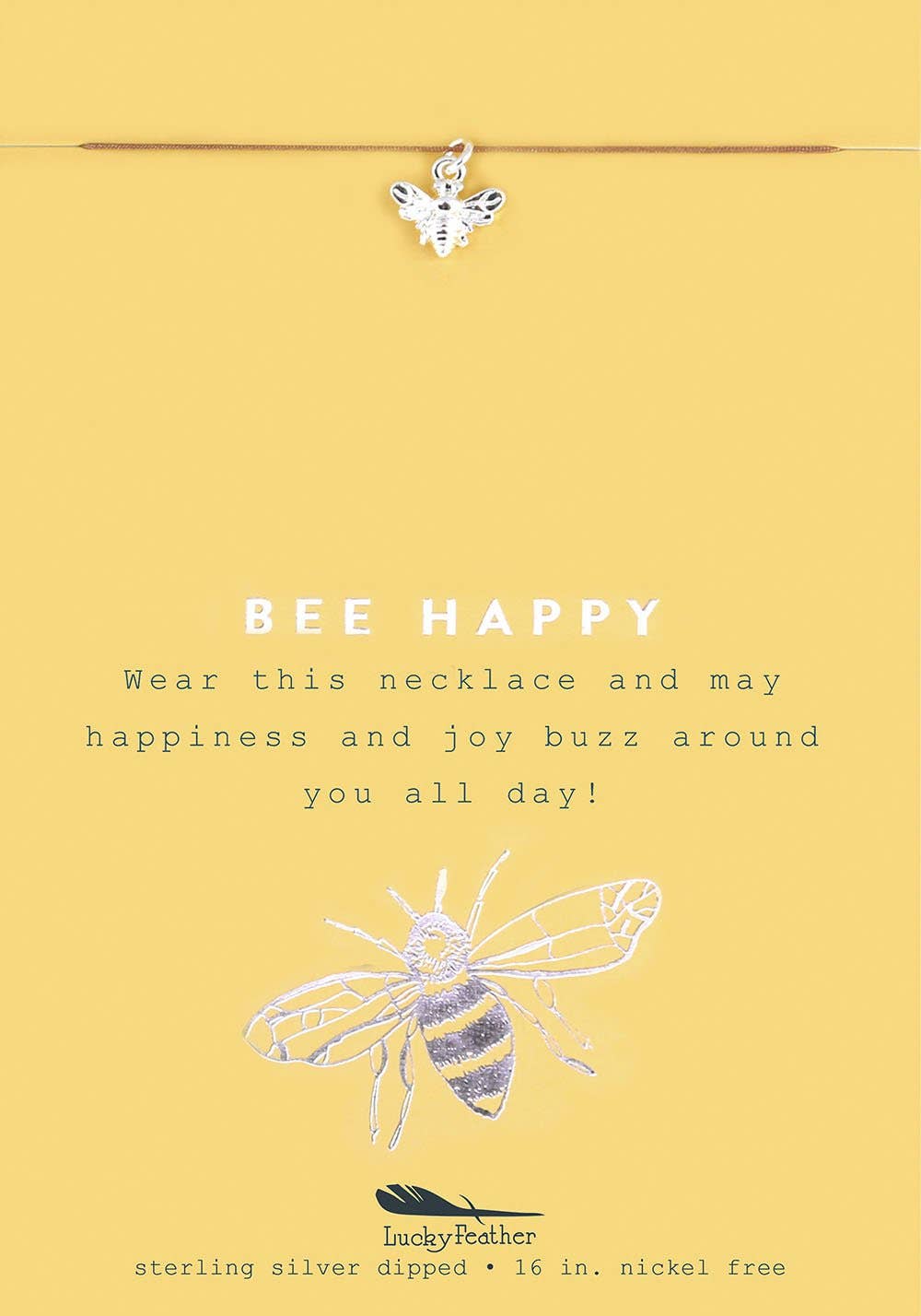New Moon Silver Necklace - BE HAPPY/BEE