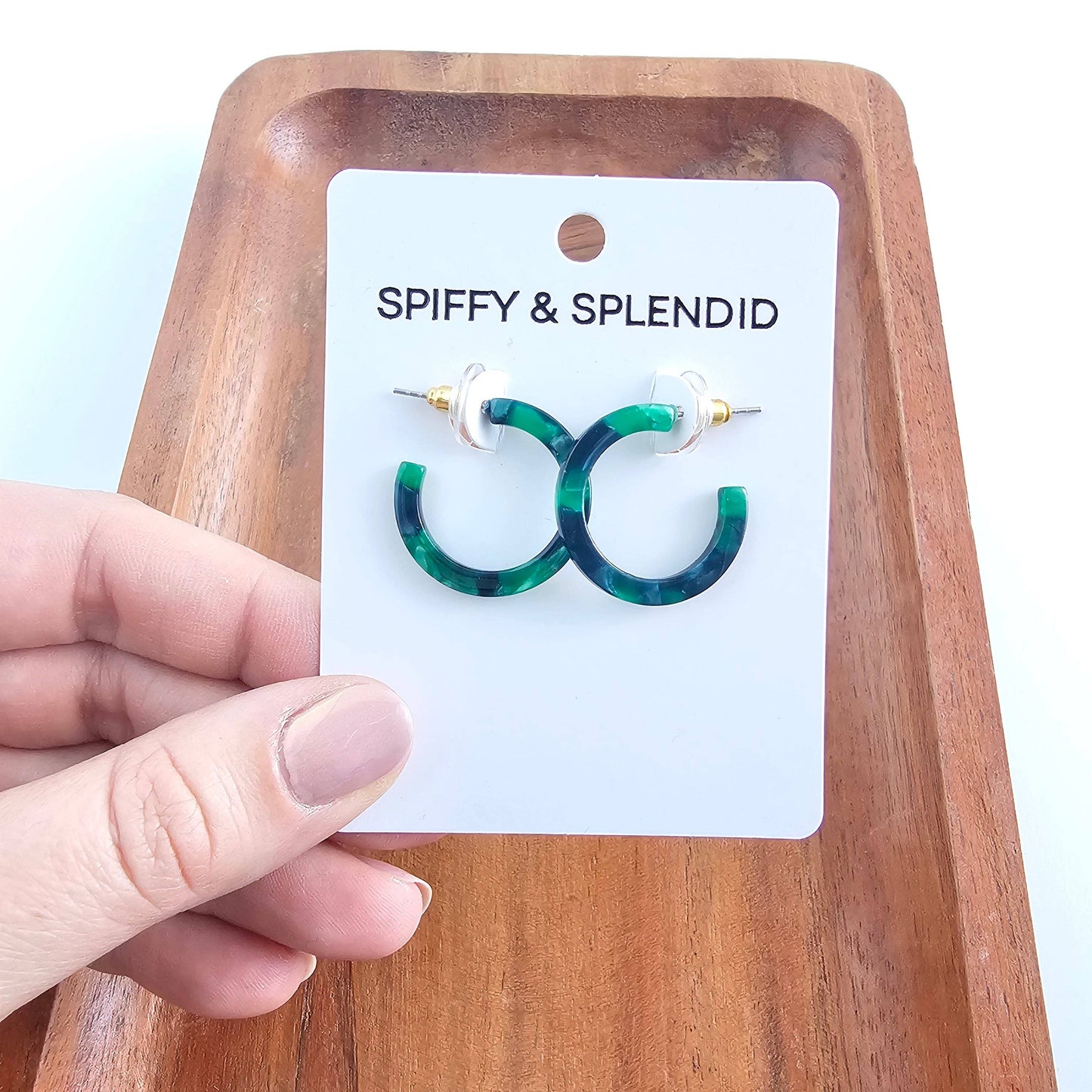 Cam Mini Hoops - Dark Green // Jewelry, Earrings, Fall