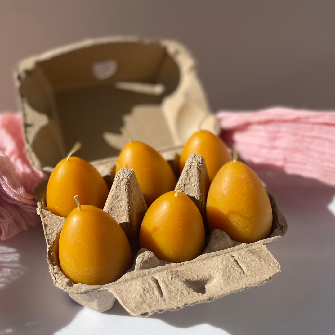 Beeswax Egg Candles