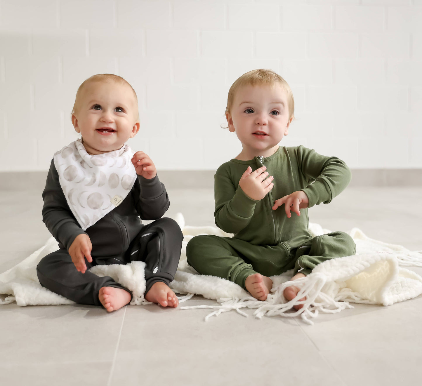 Organic Cotton Baby / Toddler Pajamas in Solid Charcoal