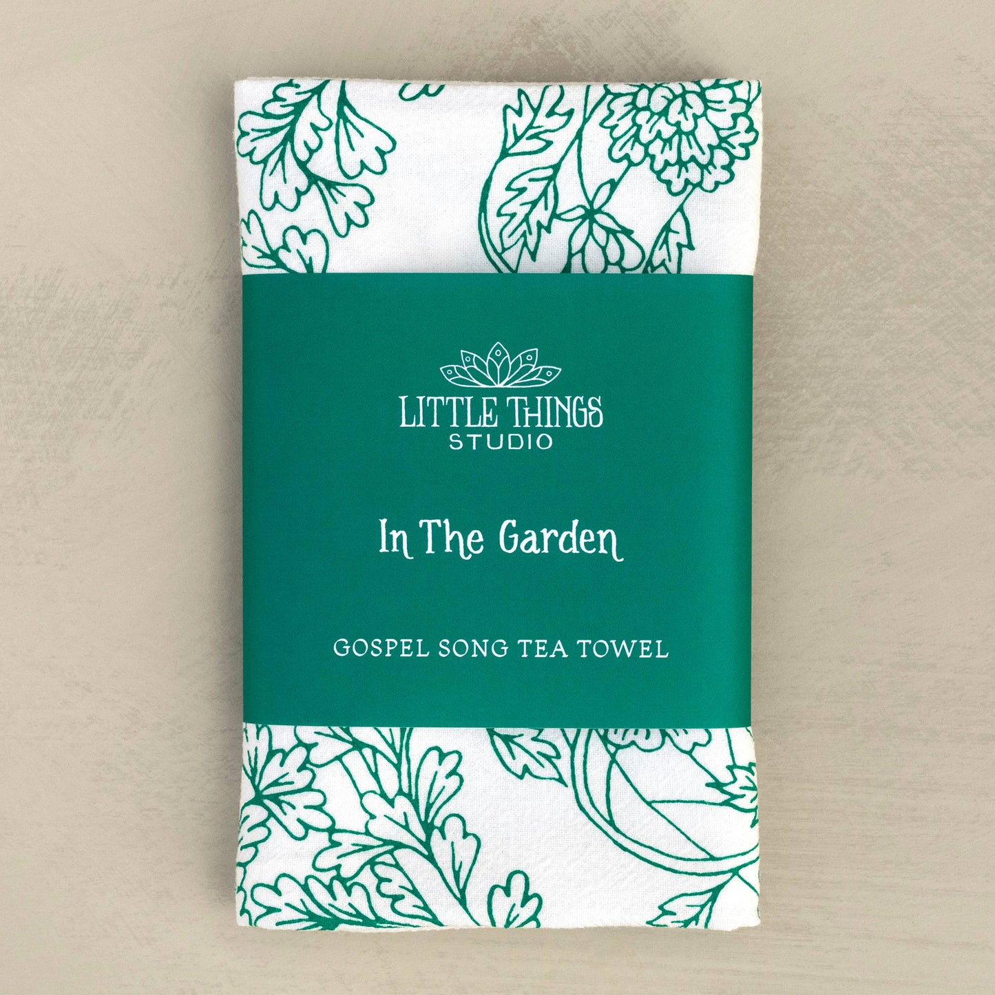 In The Garden Gospel Song Hymn Tea Towel – 24"x20"